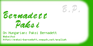 bernadett paksi business card